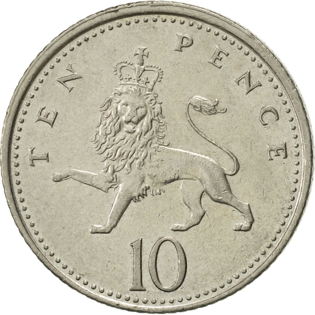 Coin, Great Britain, Elizabeth II, 10 Pence, 2002, AU(55-58), Copper-nickel