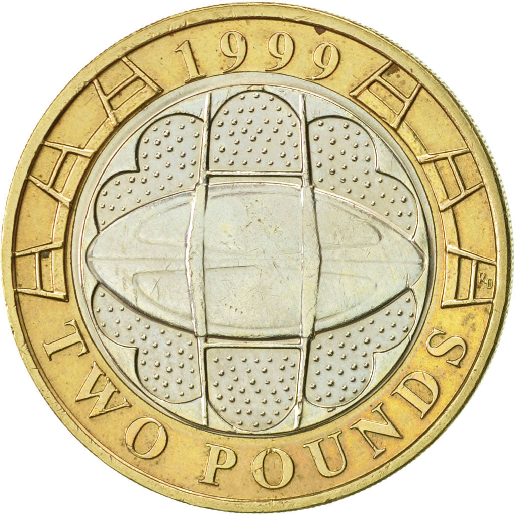 Great Britain, Elizabeth II, 2 Pounds, 1999, AU(55-58), Bi-Metallic, KM:999