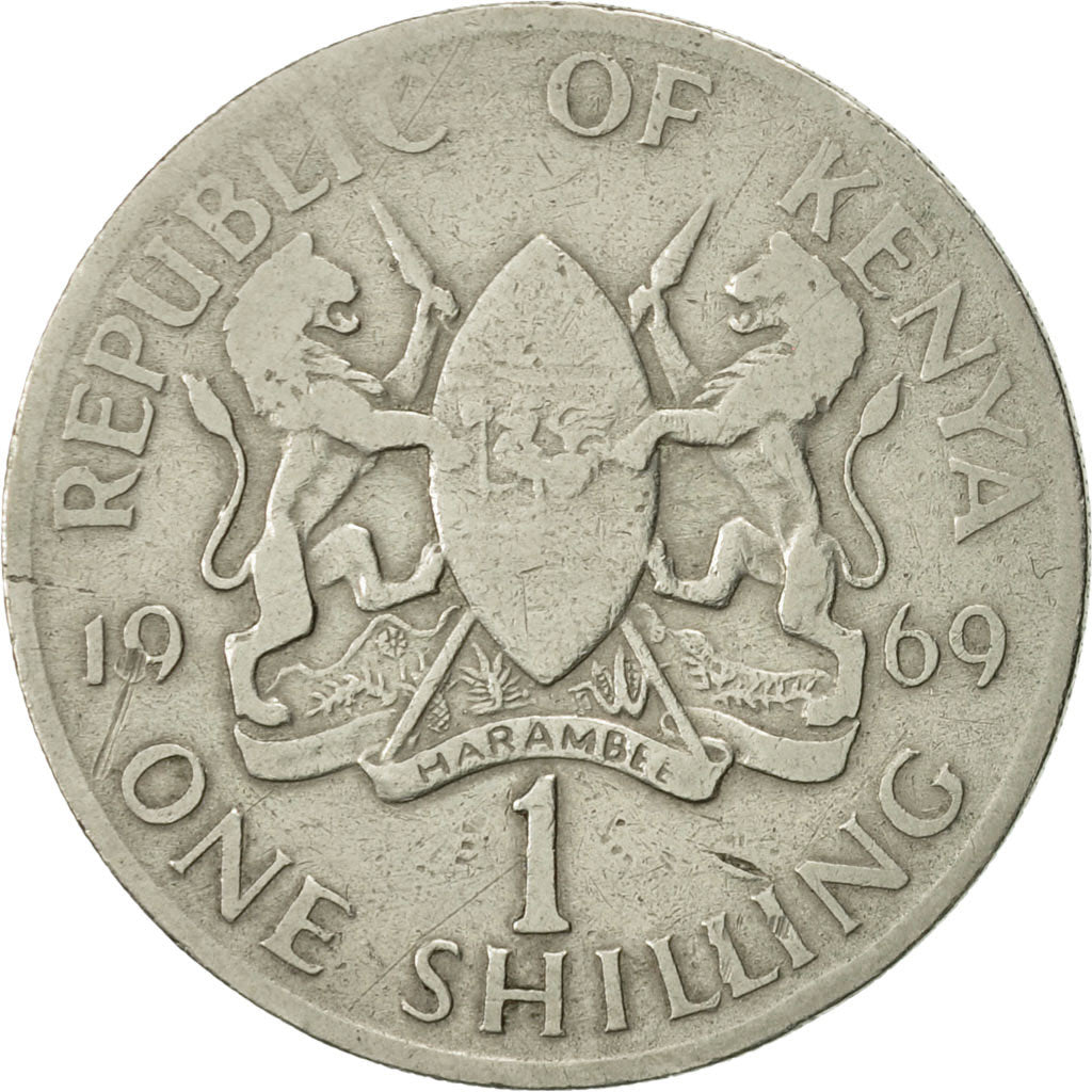 Coin, Kenya, Shilling, 1969, VF(20-25), Copper-nickel, KM:14