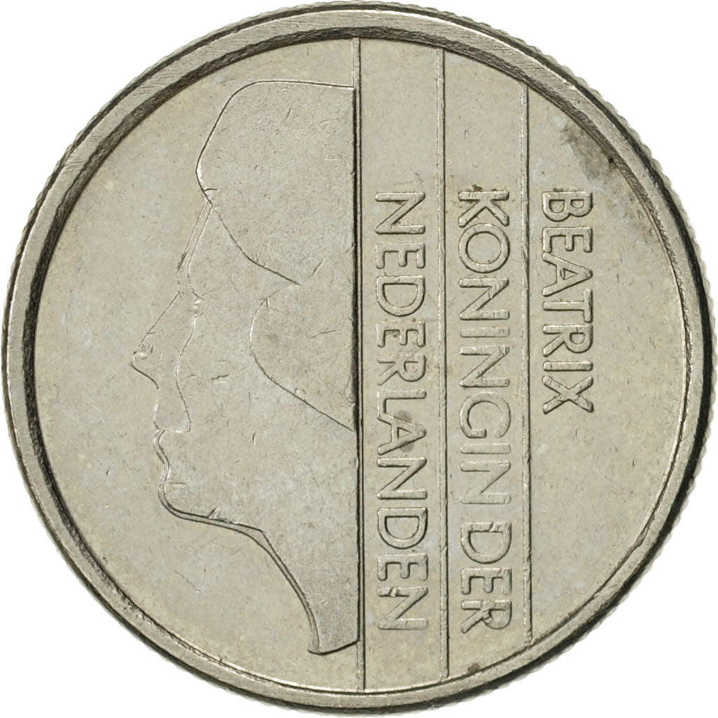 Moneda, Países Bajos, Beatrix, 25 Cents, 1987, MBC+, Níquel, KM:204