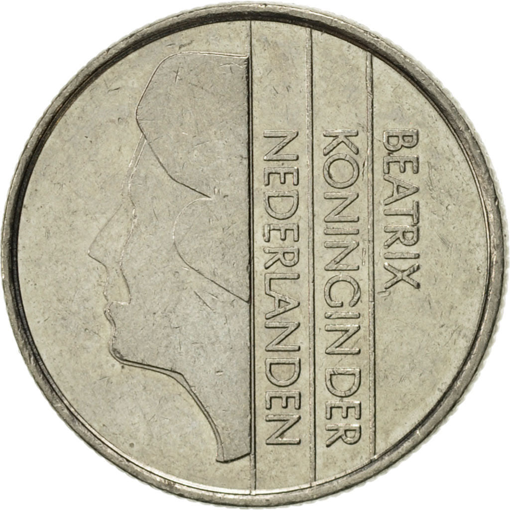 Coin, Netherlands, Beatrix, 25 Cents, 1984, AU(55-58), Nickel, KM:204