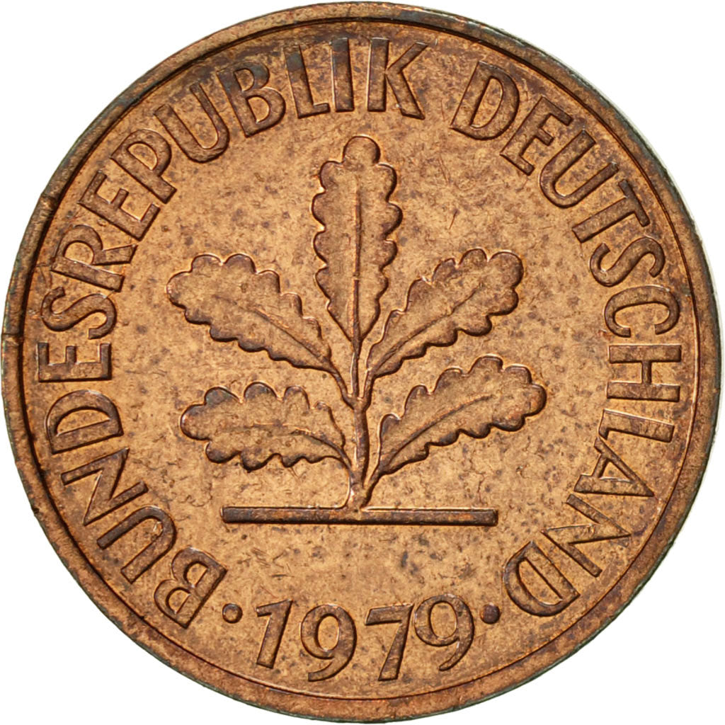 Munten, Federale Duitse Republiek, 2 Pfennig, 1979, Karlsruhe, ZF+, Copper