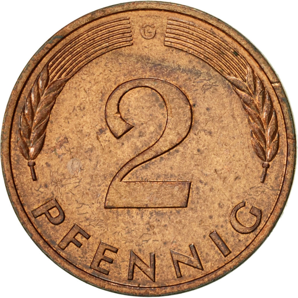 Munten, Federale Duitse Republiek, 2 Pfennig, 1979, Karlsruhe, ZF+, Copper