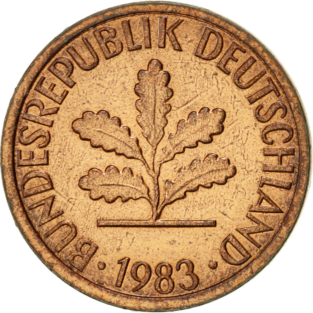 Monnaie, République fédérale allemande, Pfennig, 1983, Hambourg, TTB+, Copper