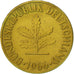 Coin, GERMANY - FEDERAL REPUBLIC, 10 Pfennig, 1966, Hambourg, AU(55-58), Brass