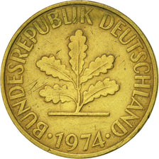 Moneta, GERMANIA - REPUBBLICA FEDERALE, 10 Pfennig, 1974, Karlsruhe, SPL-