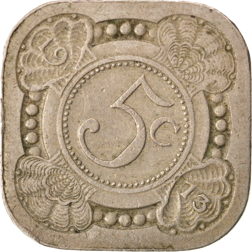 NETHERLANDS, 5 Cents, 1913, KM #153, EF(40-45), Copper-Nickel, 21.3, 4.46