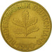 Coin, GERMANY - FEDERAL REPUBLIC, 10 Pfennig, 1990, Hambourg, AU(55-58), Brass