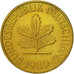 Coin, GERMANY - FEDERAL REPUBLIC, 10 Pfennig, 1989, Karlsruhe, AU(55-58), Brass