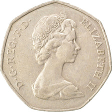 GREAT BRITAIN, 50 Pence, 1973, KM #918, EF(40-45), Copper-Nickel, 30, 13.45