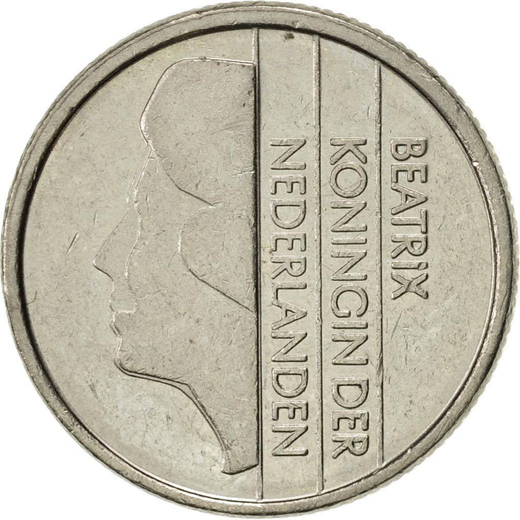 Moneta, Holandia, Beatrix, 25 Cents, 1991, AU(55-58), Nikiel, KM:204