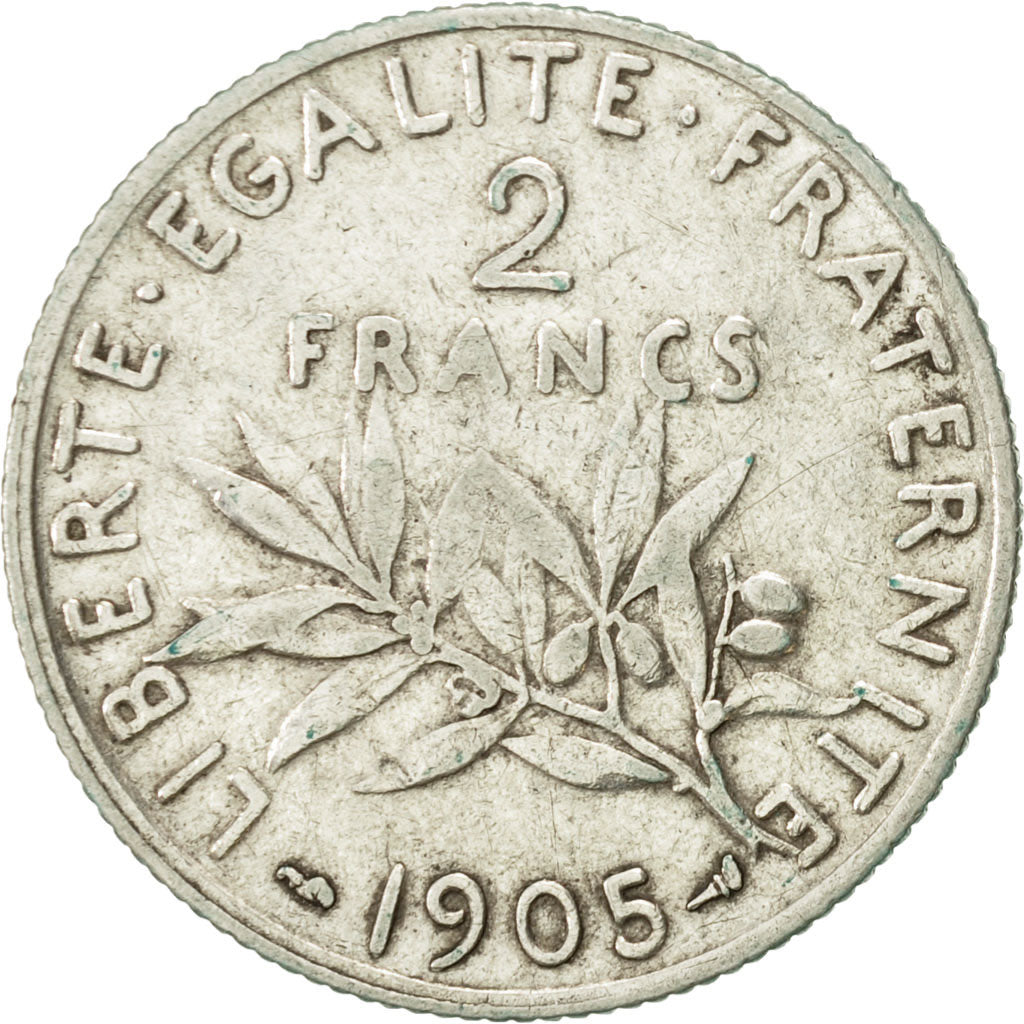 Coin, France, Semeuse, 2 Francs, 1905, Paris, EF(40-45), Silver, KM:845.1