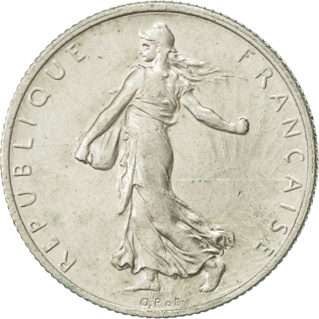 Coin, France, Semeuse, 2 Francs, 1917, Paris, AU(55-58), Silver, KM:845.1