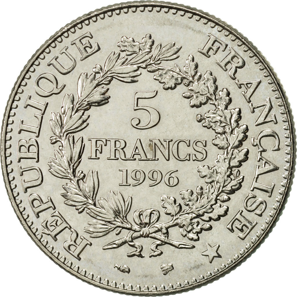 Coin, France, Hercule, 5 Francs, 1996, Paris, AU(55-58), Nickel, KM:1155