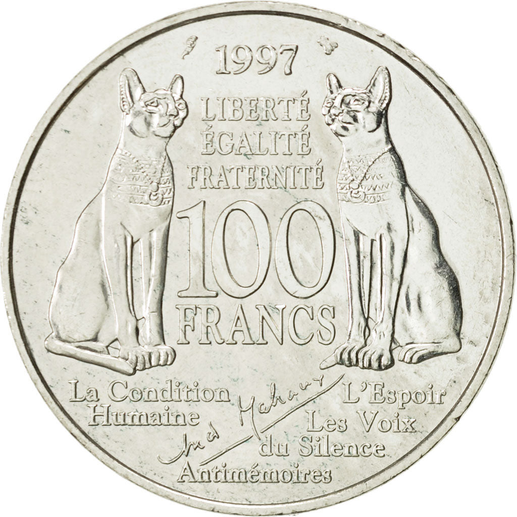 Moneta, Francia, André Malraux, 100 Francs, 1997, Paris, SPL, Argento, KM:1188