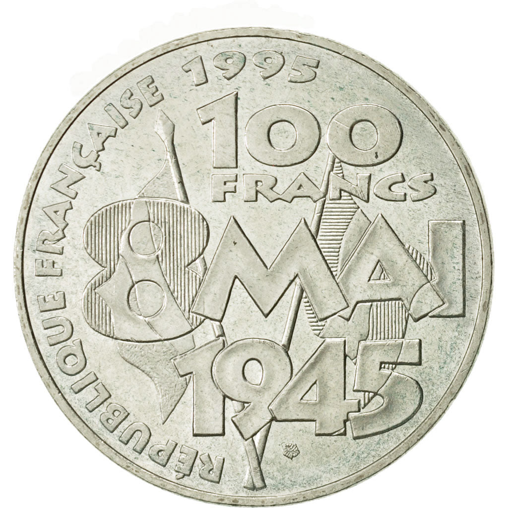 Coin, France, 8 mai 1945, 100 Francs, 1995, Paris, MS(60-62), Silver, KM:1116.1