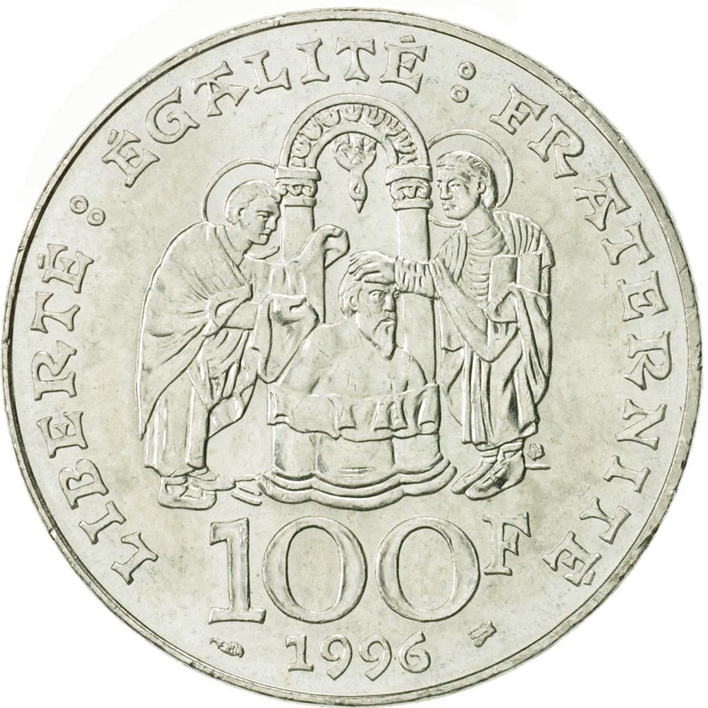 Coin, France, Clovis, 100 Francs, 1996, Paris, MS(60-62), Silver, KM:1180