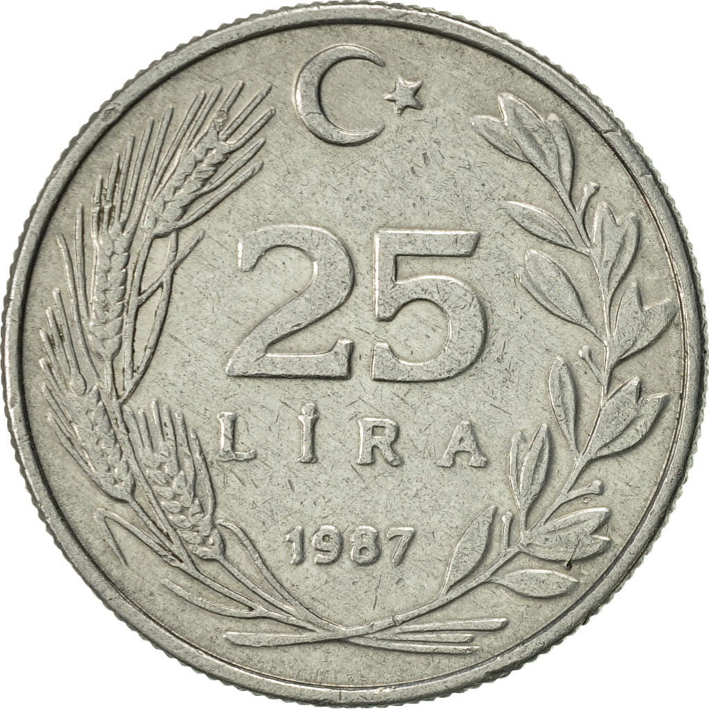 Monnaie, Turquie, 25 Lira, 1987, TTB+, Aluminium, KM:975