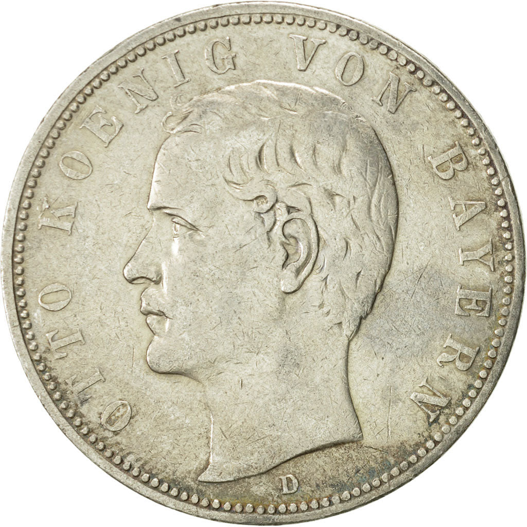 Coin, German States, BAVARIA, Otto, 5 Mark, 1903, Munich, AU(50-53), Silver