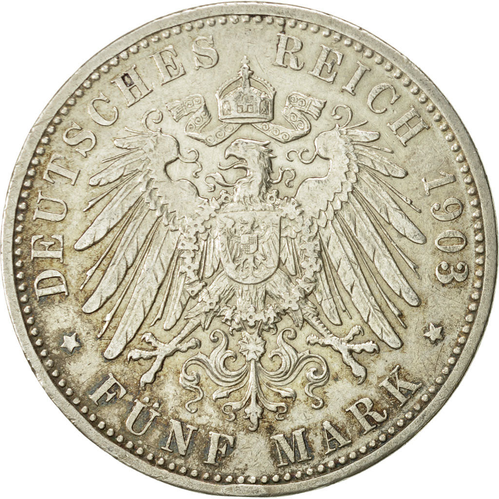 Coin, German States, BAVARIA, Otto, 5 Mark, 1903, Munich, AU(50-53), Silver