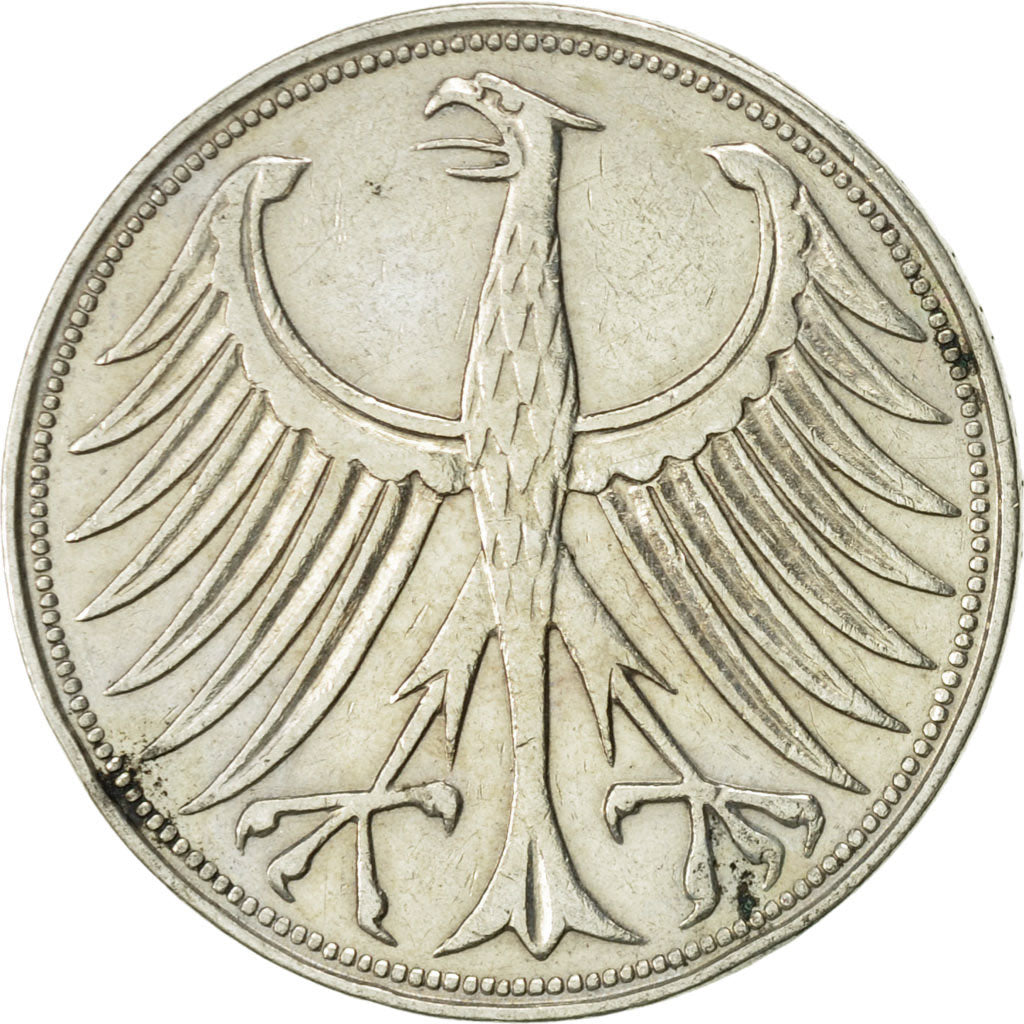 Coin, GERMANY - FEDERAL REPUBLIC, 5 Mark, 1951, Munich, AU(50-53), Silver