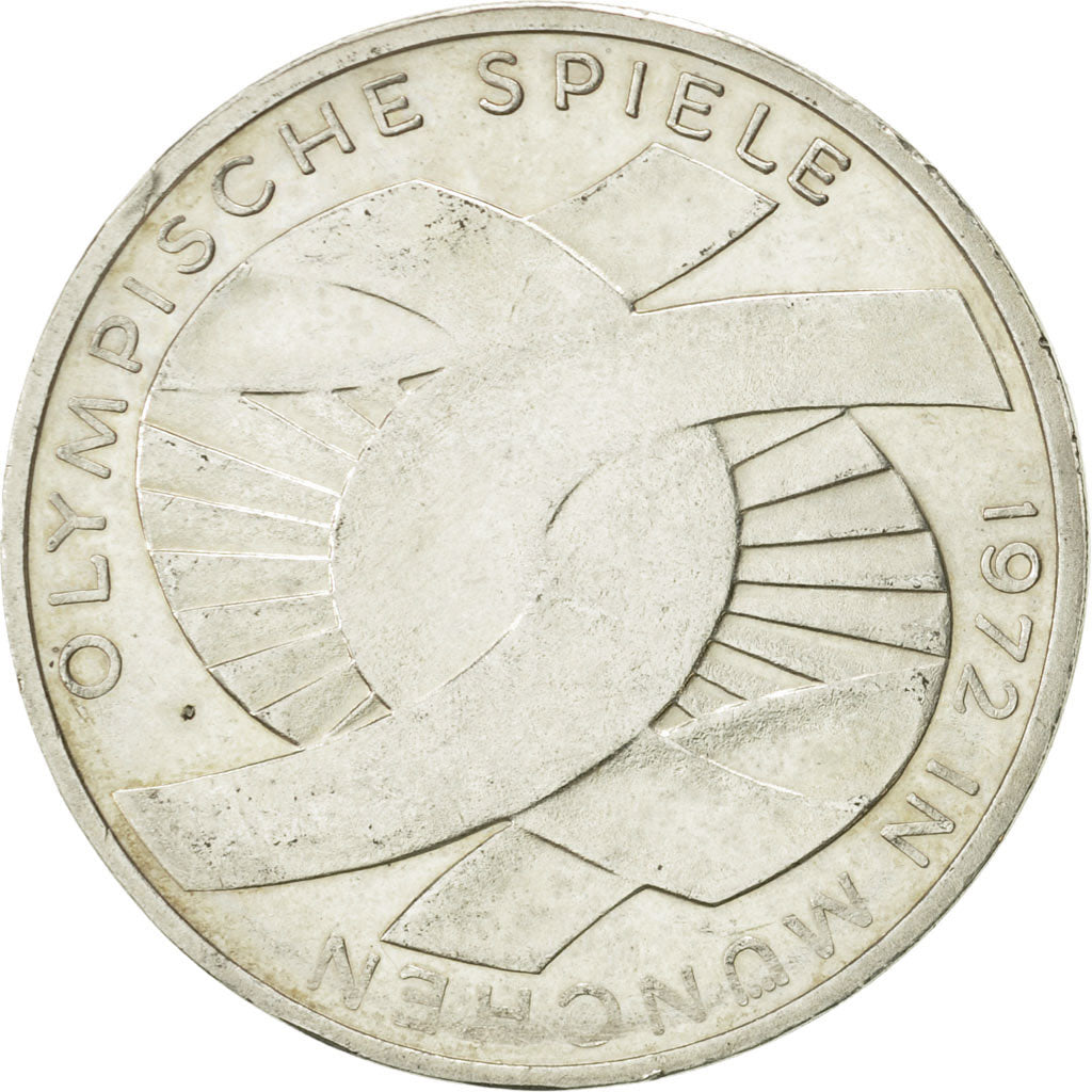 Coin, GERMANY - FEDERAL REPUBLIC, 10 Mark, 1972, Karlsruhe, AU(55-58), Silver