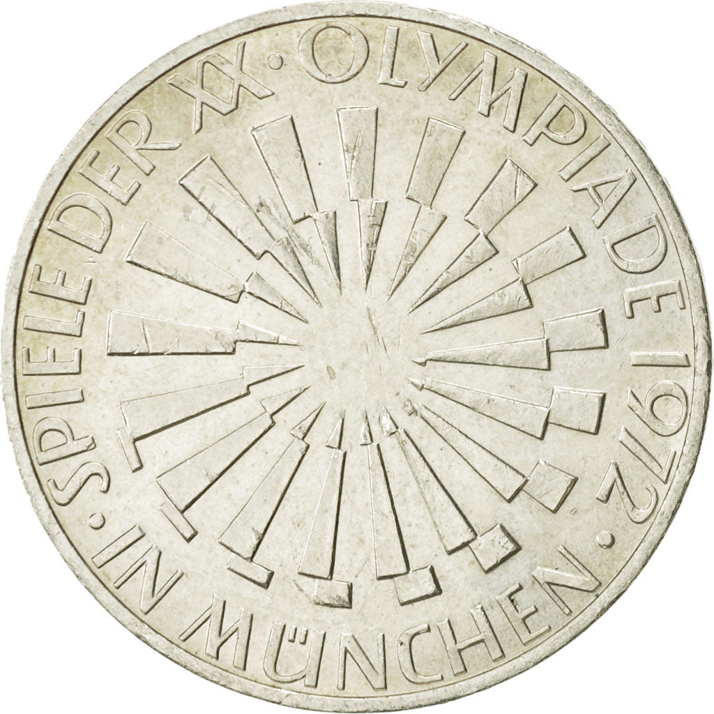 Coin, GERMANY - FEDERAL REPUBLIC, 10 Mark, 1972, Karlsruhe, AU(55-58), Silver