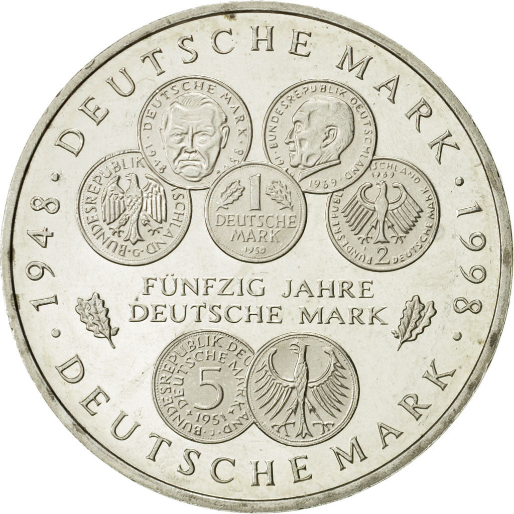 Coin, GERMANY - FEDERAL REPUBLIC, 10 Mark, 1998, Stuttgart, MS(63), Silver