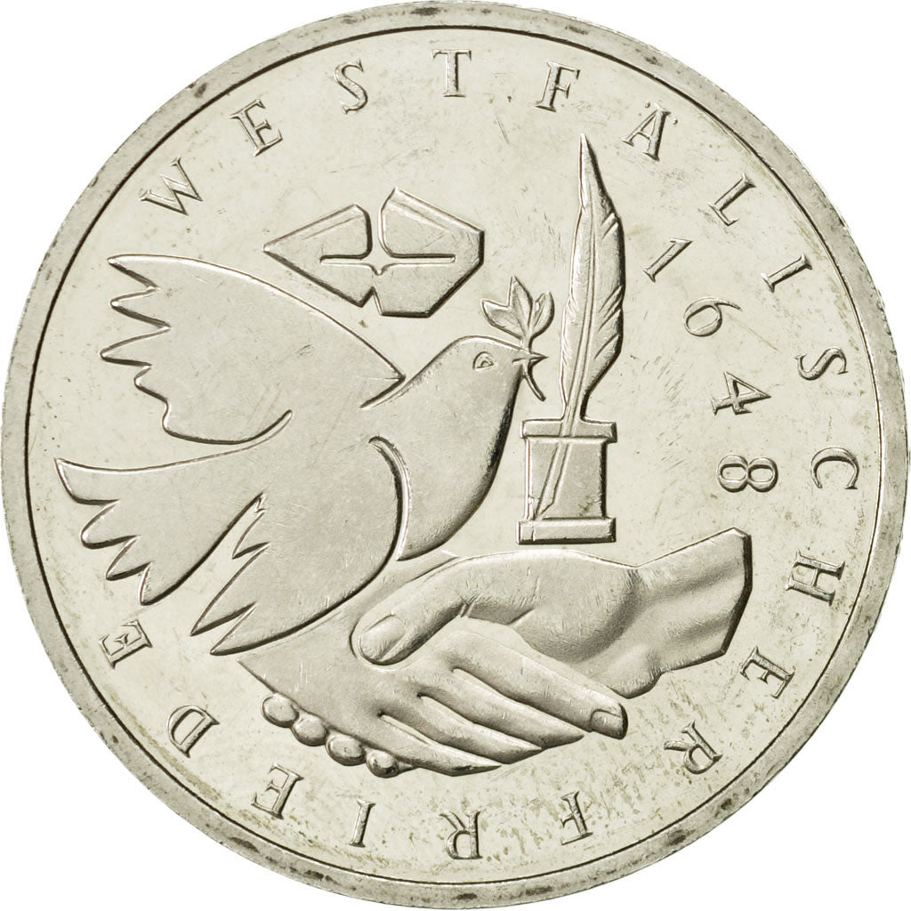 Coin, GERMANY - FEDERAL REPUBLIC, 10 Mark, 1998, Hambourg, MS(63), Silver