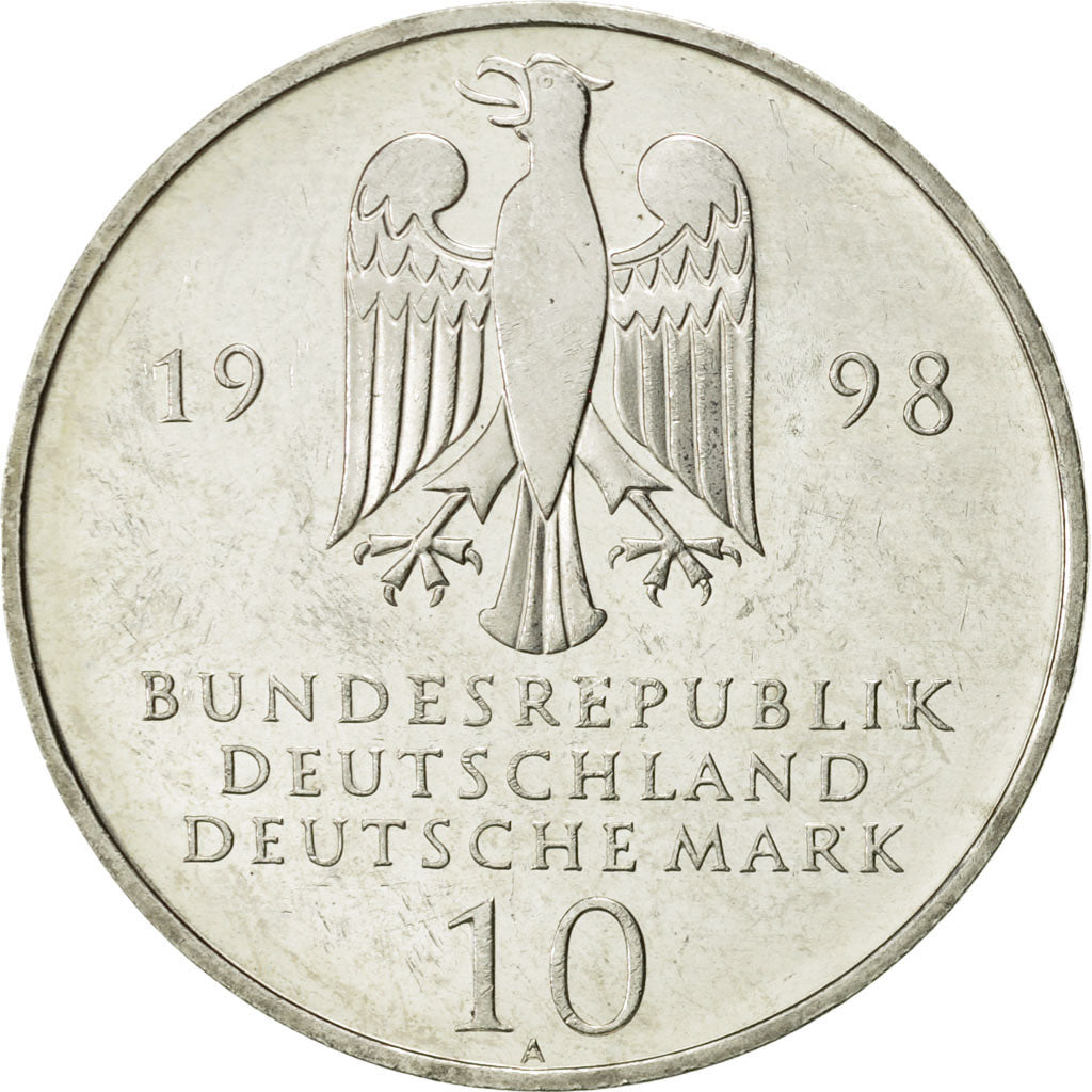 Coin, GERMANY - FEDERAL REPUBLIC, 10 Mark, 1998, Berlin, MS(63), Silver, KM:194
