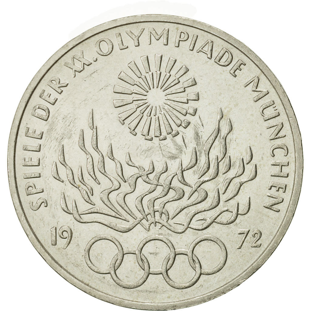 GERMANY - FEDERAL REPUBLIC, 10 Mark, 1972, Stuttgart, MS(60-62), Silver, KM:135