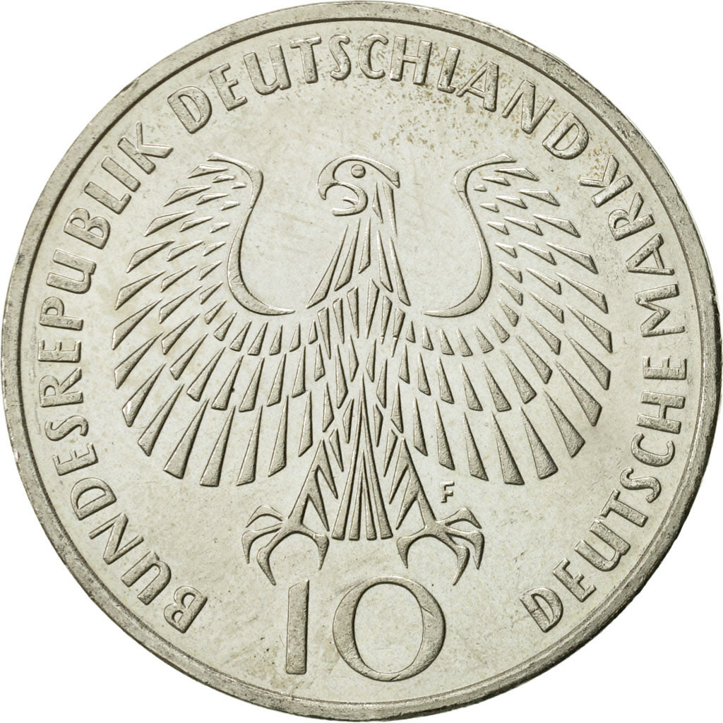 GERMANY - FEDERAL REPUBLIC, 10 Mark, 1972, Stuttgart, MS(60-62), Silver, KM:135