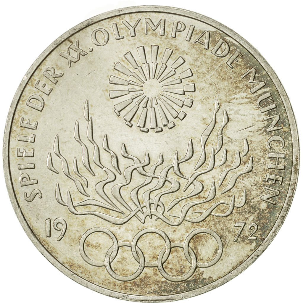 Coin, GERMANY - FEDERAL REPUBLIC, 10 Mark, 1972, Karlsruhe, MS(60-62), Silver