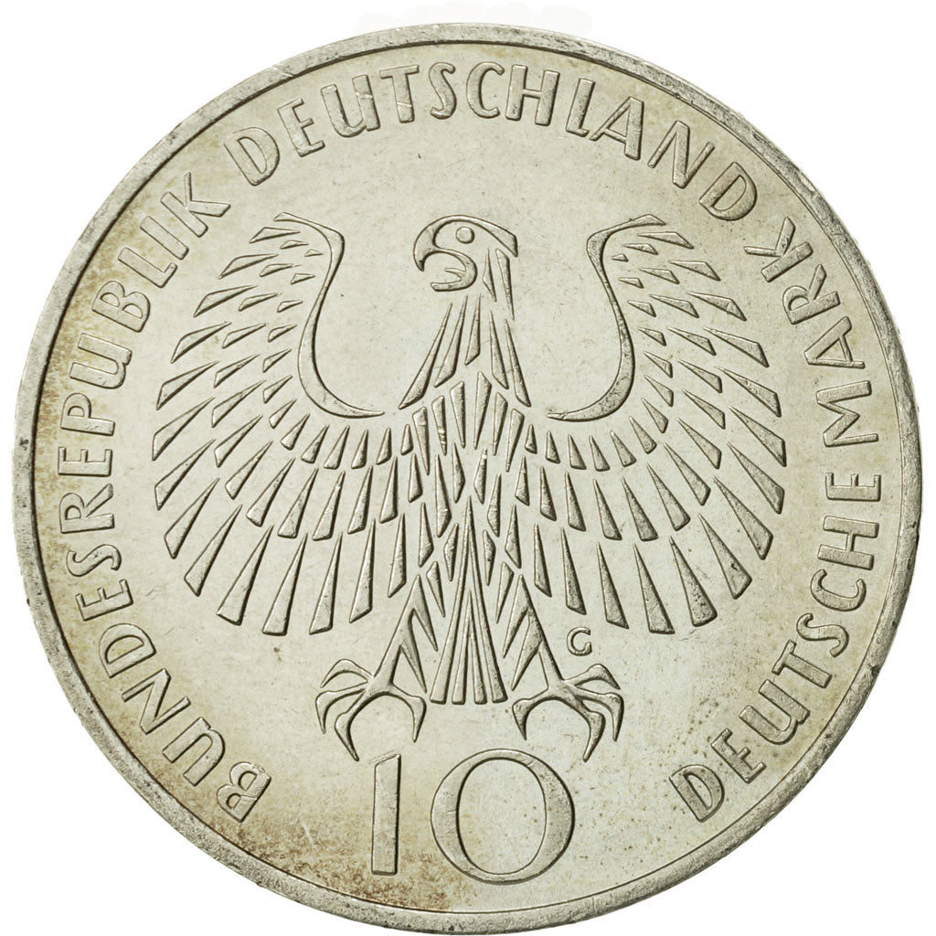 Coin, GERMANY - FEDERAL REPUBLIC, 10 Mark, 1972, Karlsruhe, MS(60-62), Silver