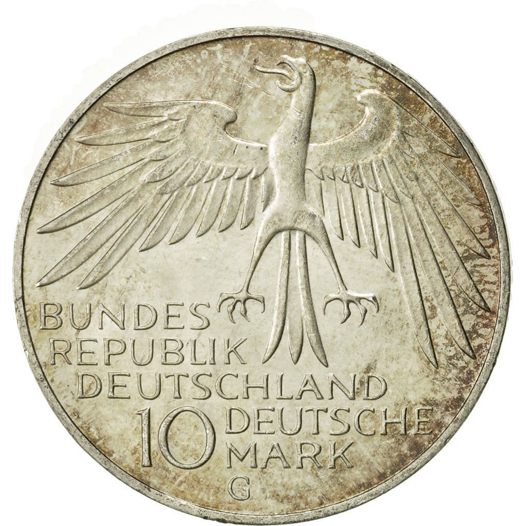 Coin, GERMANY - FEDERAL REPUBLIC, 10 Mark, 1972, Karlsruhe, MS(60-62), Silver
