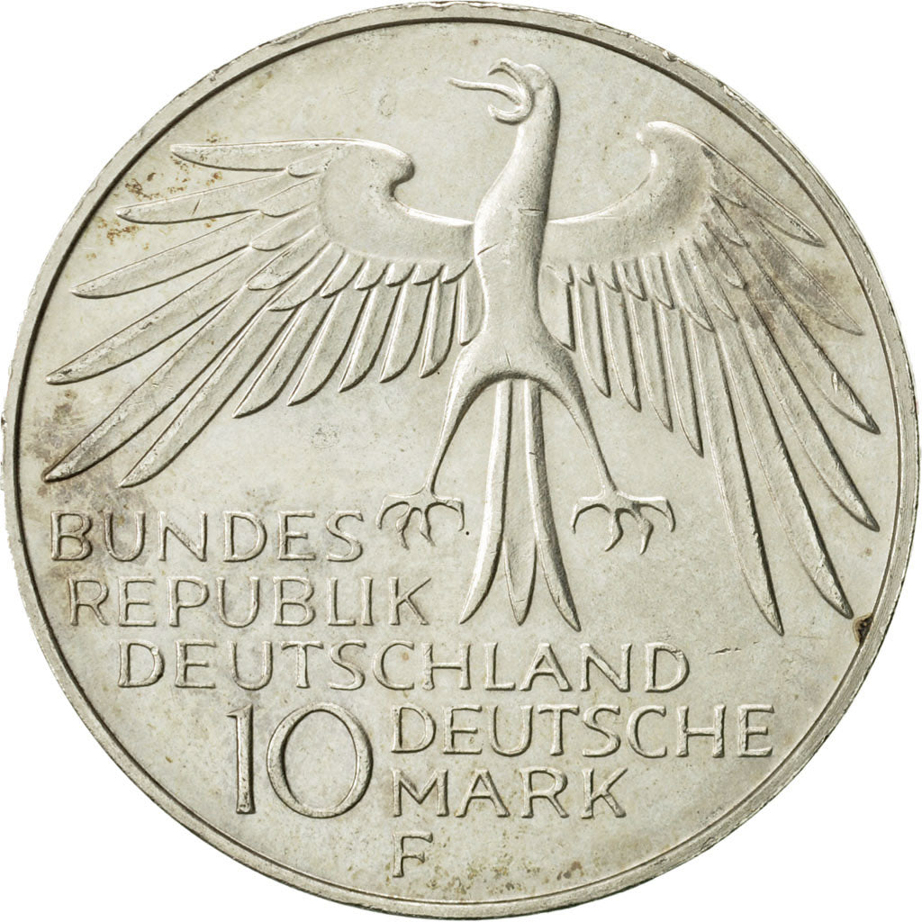 Coin, GERMANY - FEDERAL REPUBLIC, 10 Mark, 1972, Stuttgart, MS(60-62), Silver