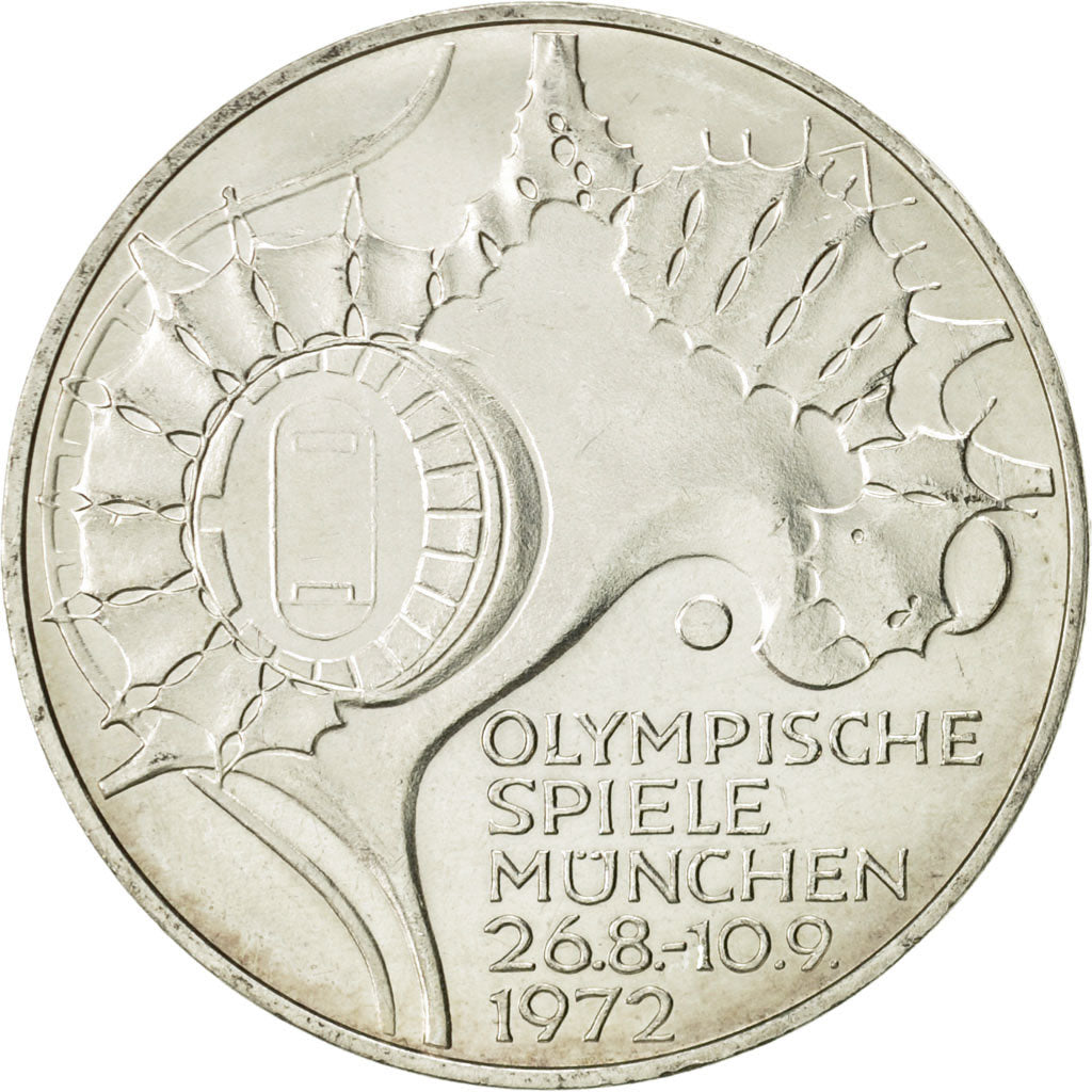 Coin, GERMANY - FEDERAL REPUBLIC, 10 Mark, 1972, Karlsruhe, AU(55-58), Silver