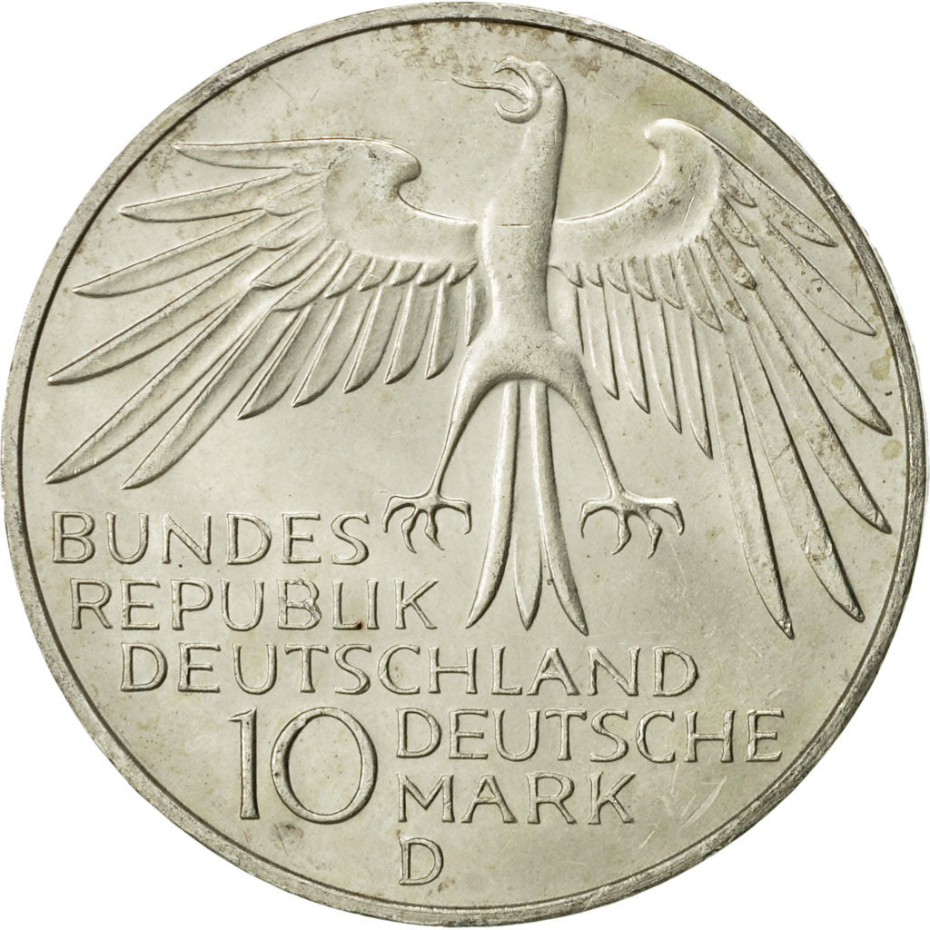 Coin, GERMANY - FEDERAL REPUBLIC, 10 Mark, 1972, Munich, AU(55-58), Silver