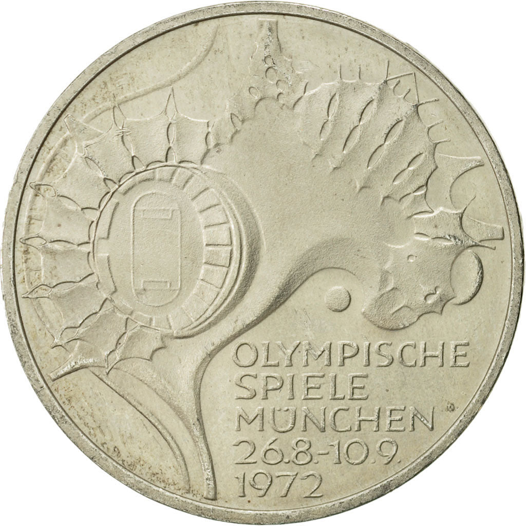 Moneta, GERMANIA - REPUBBLICA FEDERALE, 10 Mark, 1972, Stuttgart, SPL-, Argento