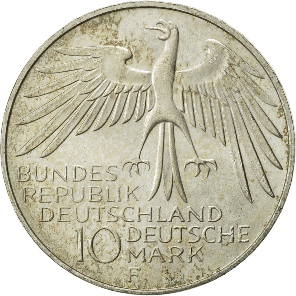 Moneta, GERMANIA - REPUBBLICA FEDERALE, 10 Mark, 1972, Stuttgart, SPL-, Argento