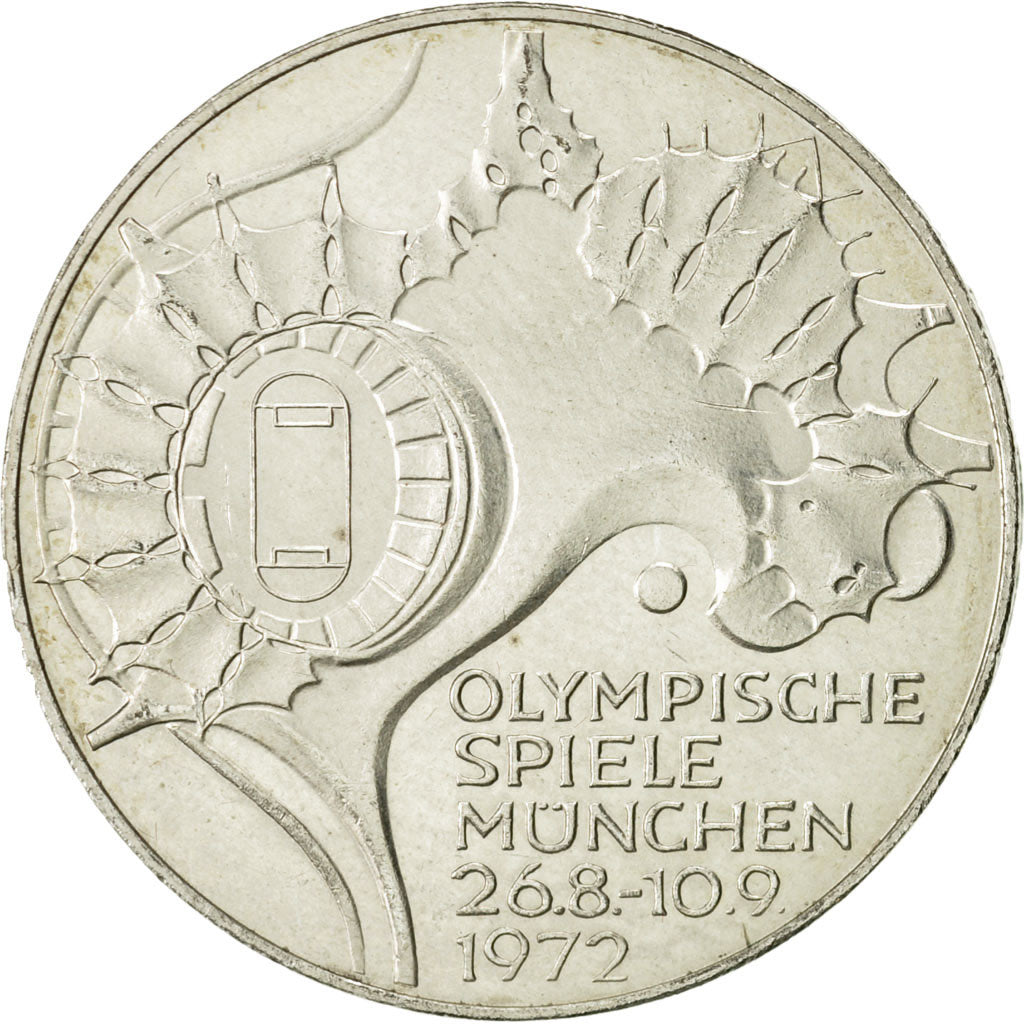 Coin, GERMANY - FEDERAL REPUBLIC, 10 Mark, 1972, Hambourg, AU(55-58), Silver