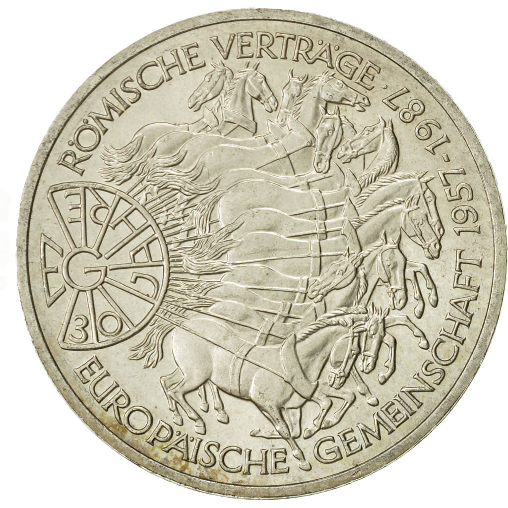 Münze, Bundesrepublik Deutschland, 10 Mark, 1987, Karlsruhe, Germany, UNZ