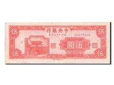 China, 5 Yüan, 1945, KM #376, AU(55-58), AB353930