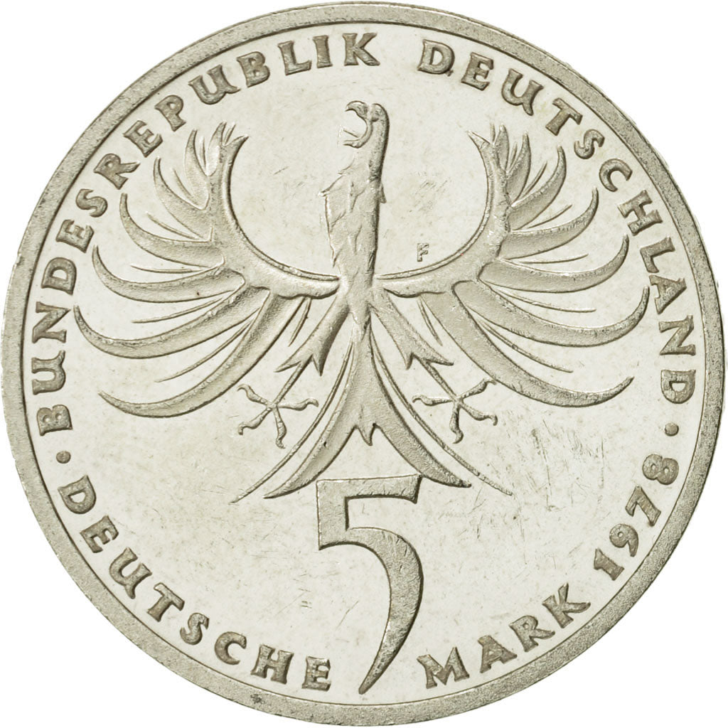 Coin, GERMANY - FEDERAL REPUBLIC, 5 Mark, 1978, Stuttgart, Germany, MS(63)