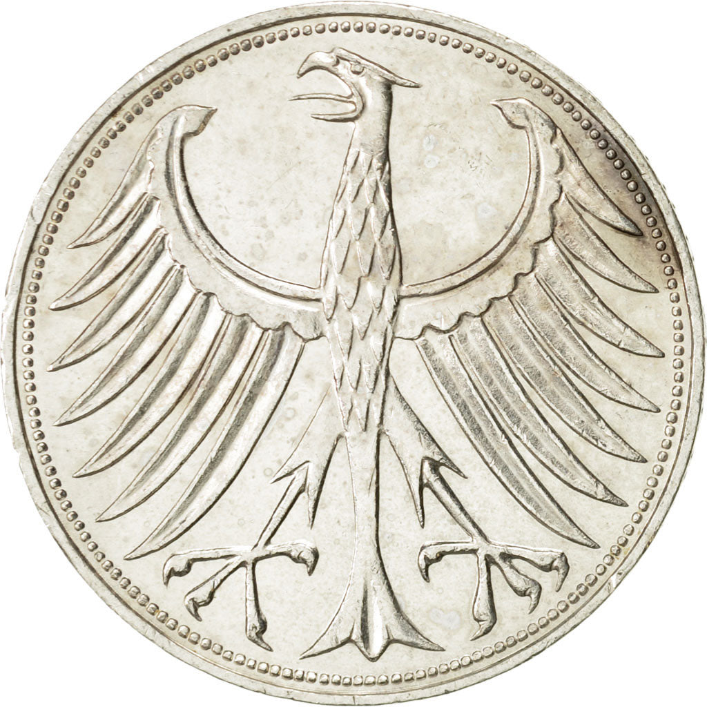 Coin, GERMANY - FEDERAL REPUBLIC, 5 Mark, 1969, Karlsruhe, AU(55-58), Silver
