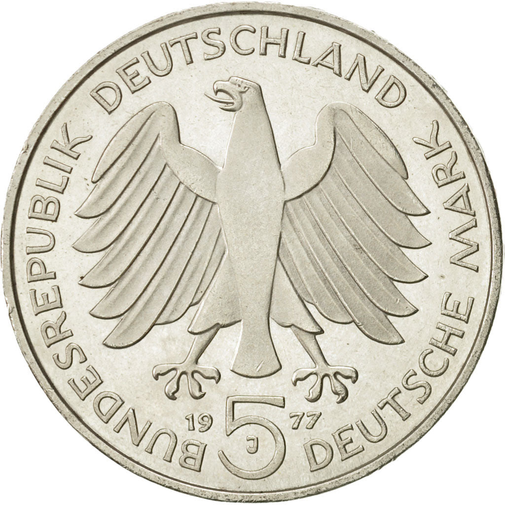 Coin, GERMANY - FEDERAL REPUBLIC, 5 Mark, 1977, Hamburg, Germany, MS(63)