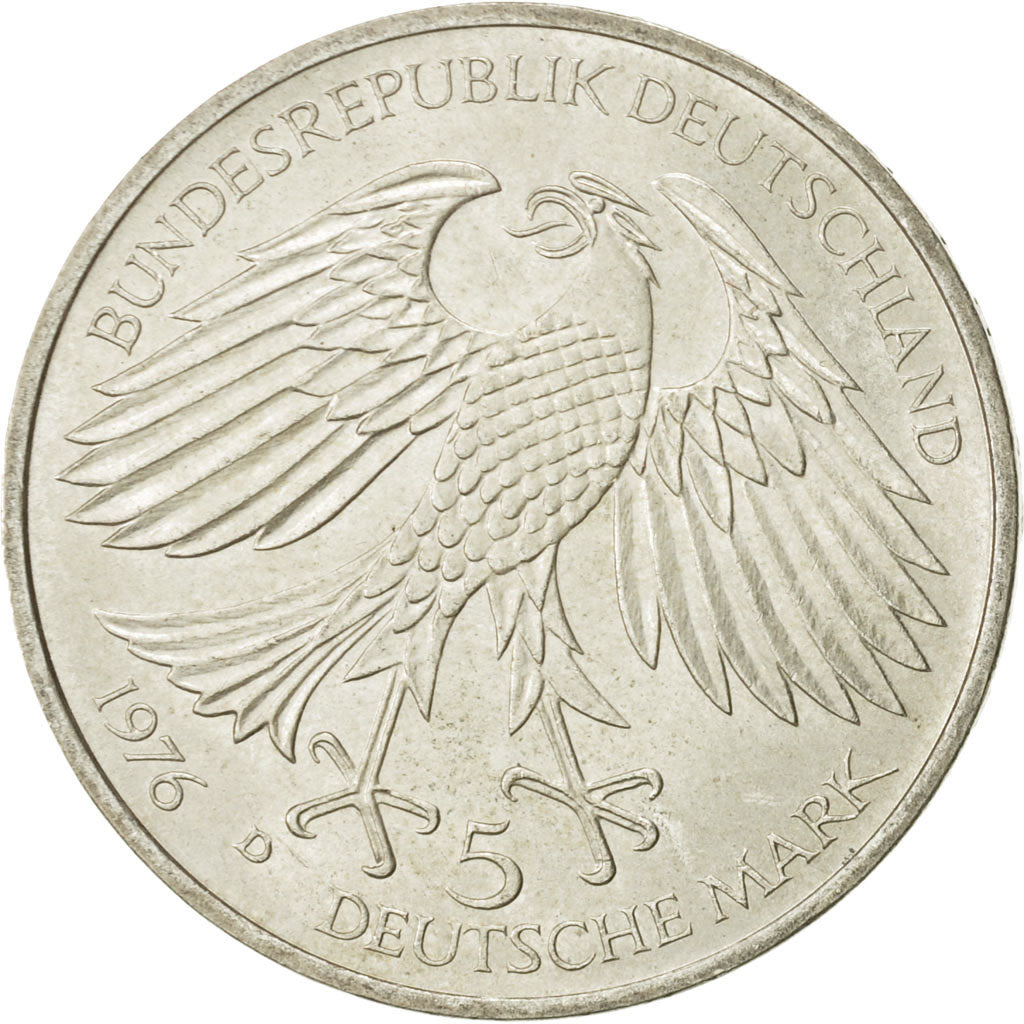 Coin, GERMANY - FEDERAL REPUBLIC, 5 Mark, 1976, Munich, Germany, AU(55-58)