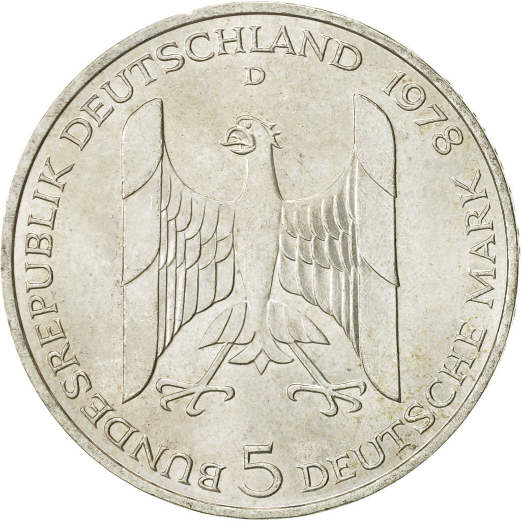 Coin, GERMANY - FEDERAL REPUBLIC, 5 Mark, 1978, Munich, Germany, AU(55-58)