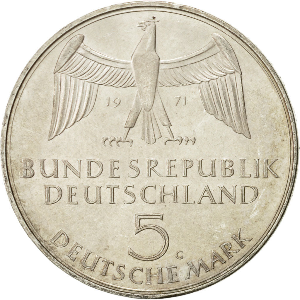 Coin, GERMANY - FEDERAL REPUBLIC, 5 Mark, 1971, Karlsruhe, Germany, MS(60-62)