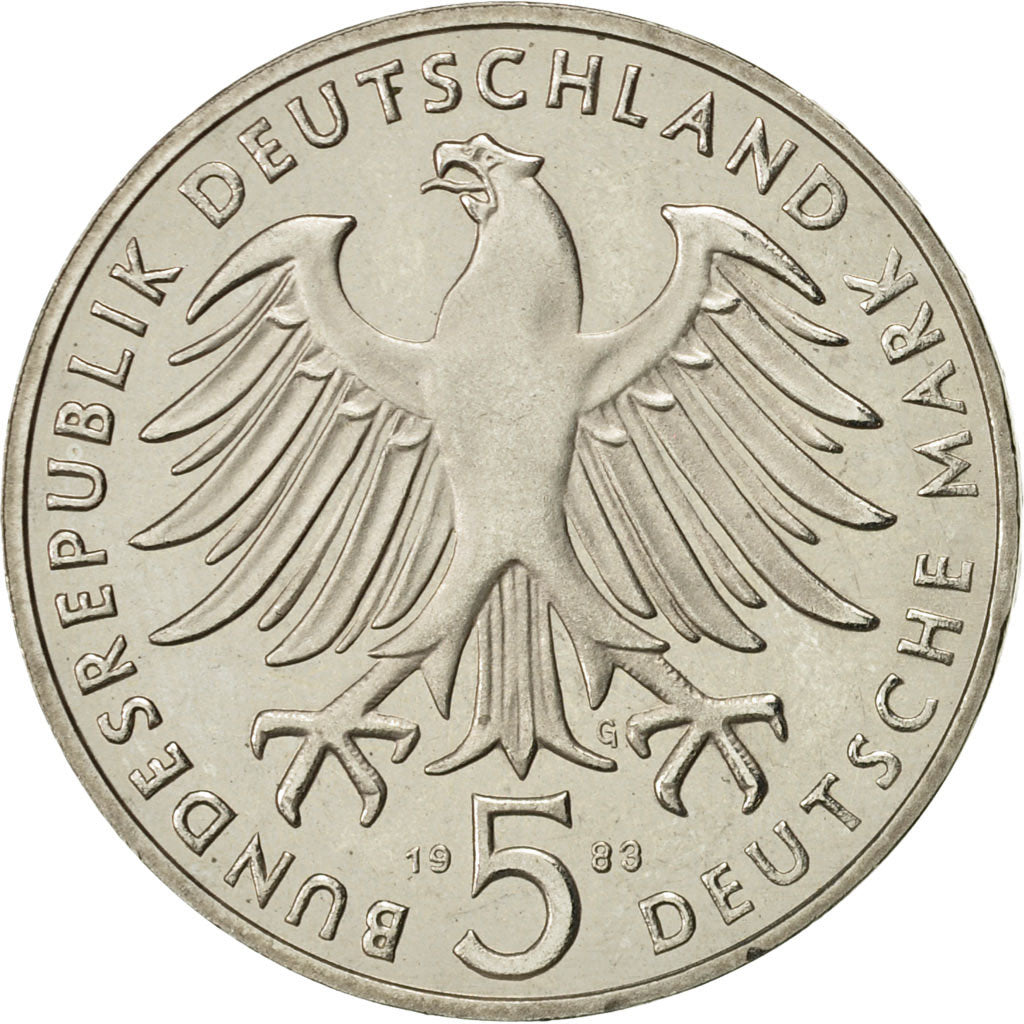 Coin, GERMANY - FEDERAL REPUBLIC, 5 Mark, 1983, Karlsruhe, Germany, MS(63)